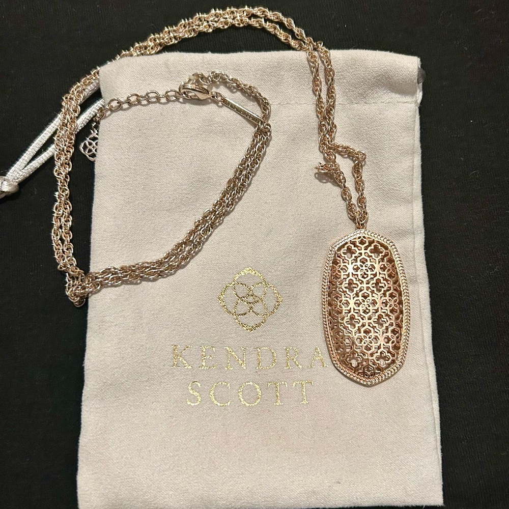 Kendra Scott Rose Gold long pendant necklacece